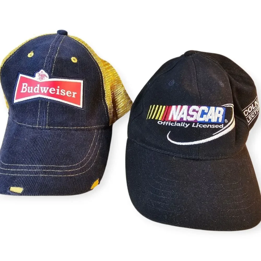 Vintage Baseball Cap Hat Lot – Ford, Budweiser, Michelin, NY, NASCAR (6 Total) - Picture 2 of 9